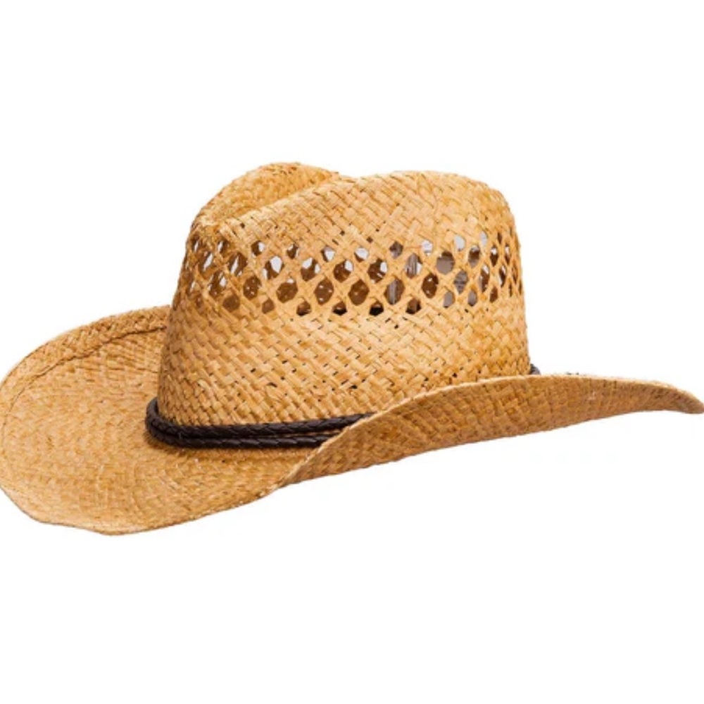 NWT Jacobson Hat Comany Men's Tan Straw Cowboy Hat “Brad Paisley”
